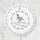 Vintager Haltungsbetrieb mit Datumsverpackung Geschenkanhänger (Vorderseite)