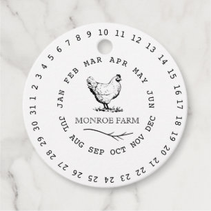 Vintager Haltungsbetrieb mit Datumsverpackung Geschenkanhänger