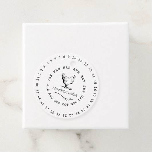 Vintager Haltungsbetrieb mit Datumsverpackung Geschenkanhänger (Beispiel)