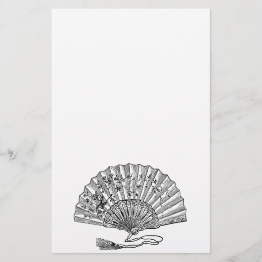 Vintager Hand-Lüfter Briefpapier (Vorderseite)