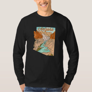 Vintager handgezeichneter Grand Canyon in Arizona  T-Shirt