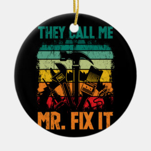 Vintager Handyman-Vater, den sie mich "Mr. Fix" ne Keramik Ornament