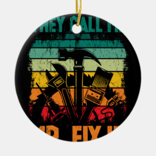 Vintager Handyman-Vater, den sie mich "Mr. Fix" ne Keramik Ornament