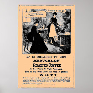 Vintager Handzettel für gebratenes bea Kaffee Poster