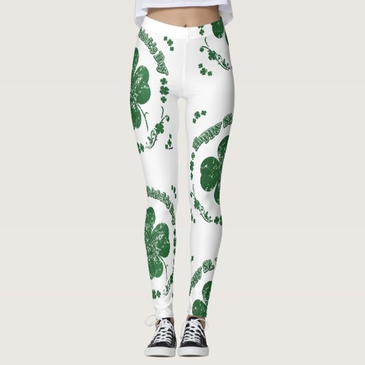 Vintager Happy Saint Patrick's Day Leggings (Vorderseite)
