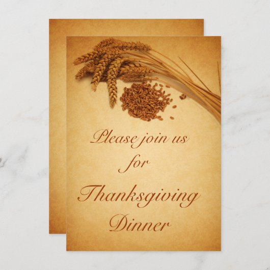 Vintager Happy Thanksgiving Weizenmais Einladung (Vorne/Hinten)