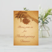 Vintager Happy Thanksgiving Weizenmais Einladung (Stehend Vorderseite)