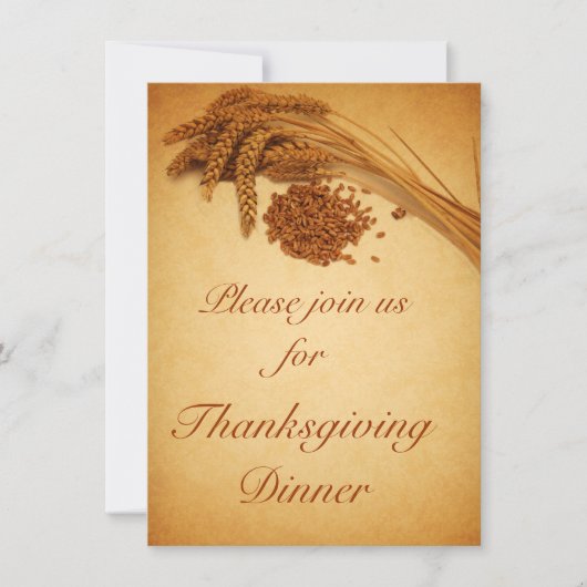 Vintager Happy Thanksgiving Weizenmais Einladung (Vorderseite)