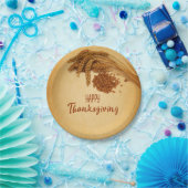 Vintager Happy Thanksgiving Weizenmais Pappteller (Party)