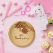 Vintager Happy Thanksgiving Weizenmais Pappteller (Party)