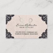 Vintager Harnstylist Blush Pink Ernennung Terminkarte (Vorderseite)