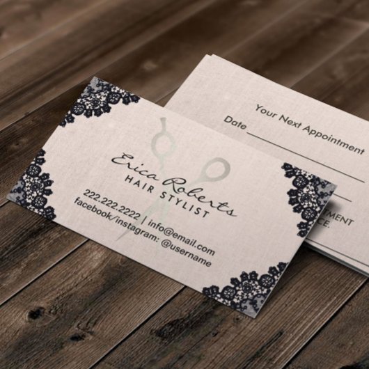 Vintager Harnstylist Blush Pink Ernennung Terminkarte