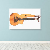 VINTAGER HARP-GITAR 16x24 Leinwanddruck (Insitu (Holzboden))