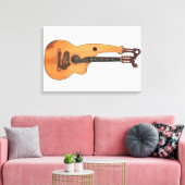 VINTAGER HARP-GITAR 16x24 Leinwanddruck (Insitu (Wohnzimmer))