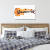 VINTAGER HARP-GITAR 16x24 Leinwanddruck (Insitu (Schlafzimmer))