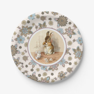 Vintager Häschen-Ostern-Party-Papier-Teller Pappteller