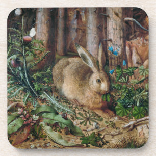 Vintager Hase im Wald - Hans Hoffmann Getränkeuntersetzer