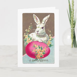 Vintager Hase mit Ei-Grußkarte Feiertagskarte