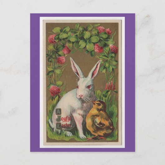 Vintager Hase mit Kick Postcard Postkarte (Vorderseite)