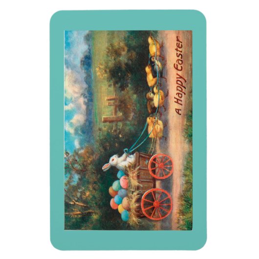 Vintager Hase mit Wagenmagnet Magnet (Vertikal)