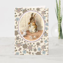 Vintager Hase. Osterkarten Feiertagskarte