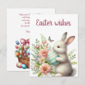 Vintager Hase. Ostern Feiertagskarte (Vorne/Hinten)