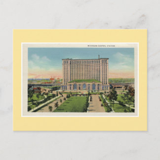 Vintager Hauptbahnhof Detroit Michigan Postkarte