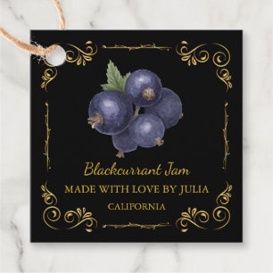 Vintager hausgemachte Blackcurrant Jam Square Hang Geschenkanhänger