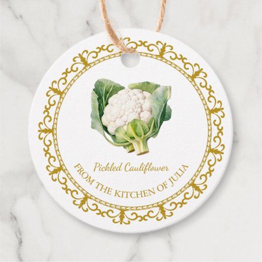 Vintager hausgemachte Blumenkohl Geschenkanhänger (Vorderseite)