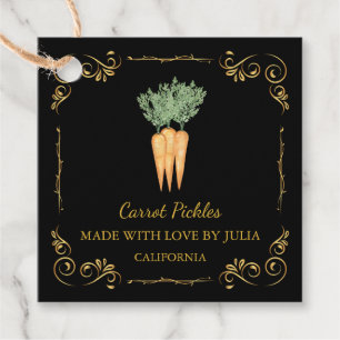 Vintager hausgemachte Carrot Pickle Square Hang Ta Geschenkanhänger