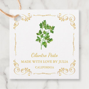 Vintager hausgemachte Cilantro Pesto Square Hang T Geschenkanhänger