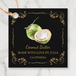 Vintager, hausgemachte Coconut Butter Square Hang  Geschenkanhänger