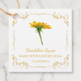 Vintager hausgemachte Dandelion Sirup Square Hang Geschenkanhänger