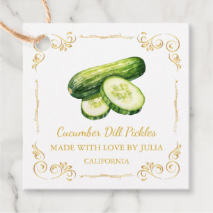 Vintager, hausgemachte Gurkenknopf Pickle Square H Geschenkanhänger