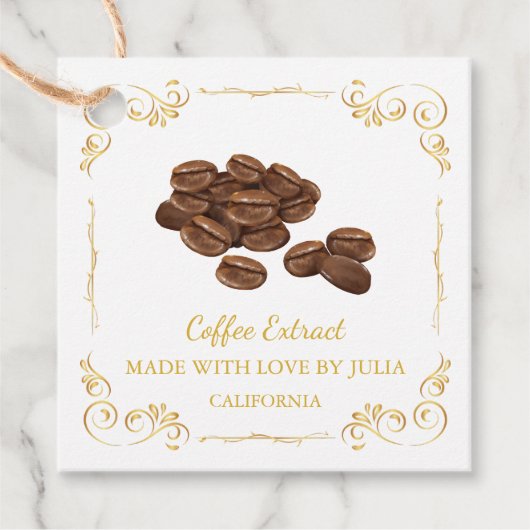 Vintager, hausgemachte Kaffeeextrakt Geschenkanhänger (Vorderseite)