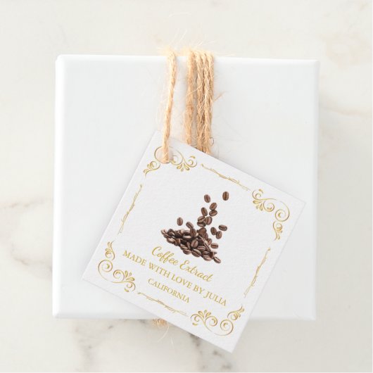 Vintager, hausgemachte Kaffeeextrakt Geschenkanhänger (Beispiel)