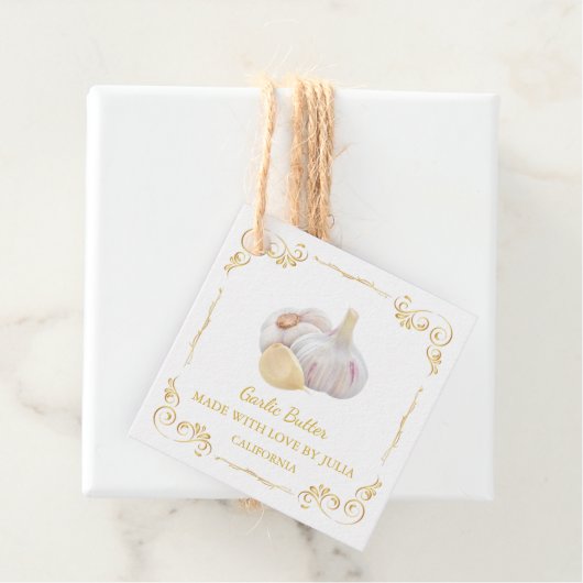 Vintager, hausgemachte Knoblauchbartplatz Geschenkanhänger (Beispiel)