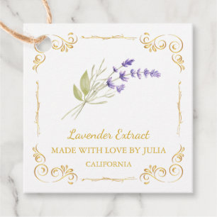 Vintager hausgemachte Lavendel Extract Square Hang Geschenkanhänger