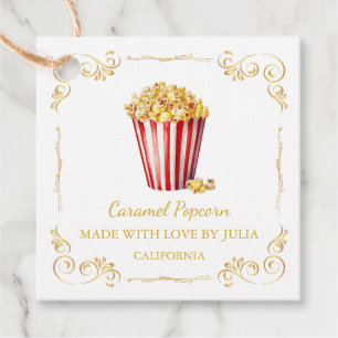 Vintager hausgemachte Popcorn Square Hang Tag Geschenkanhänger