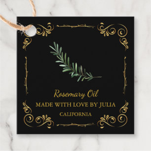 Vintager, hausgemachte Rosemary Oil Square Hang Ta Geschenkanhänger