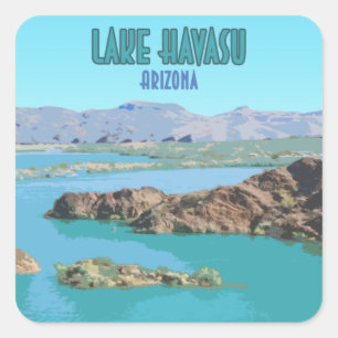 Vintager Havasu-Arizonassee Quadratischer Aufkleber