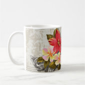 Vintager hawaii Hibiskus Tropische Hochzeit Kaffeetasse (Links)