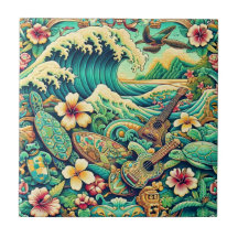 Vintager Hawaiianischer Folk Tile 2