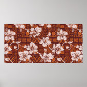 Vintager hawaiianischer Hibiskus-Blume Poster (Vorne)