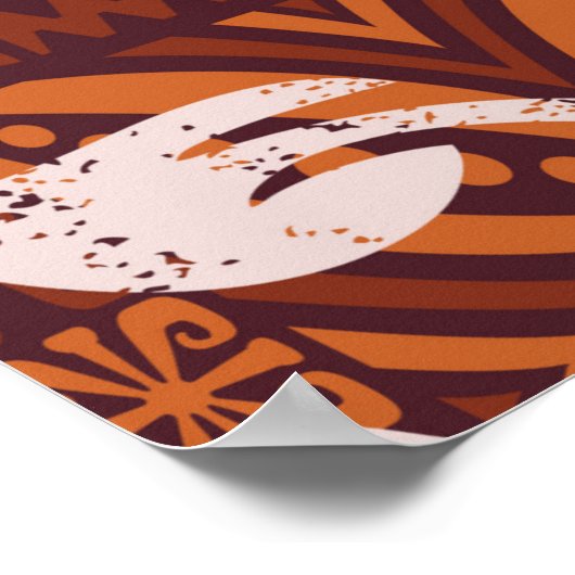 Vintager hawaiianischer Hibiskus-Blume Poster (Ecke)