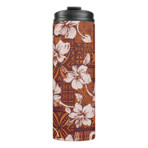 Vintager hawaiianischer Hibiskus-Blume Thermosbecher