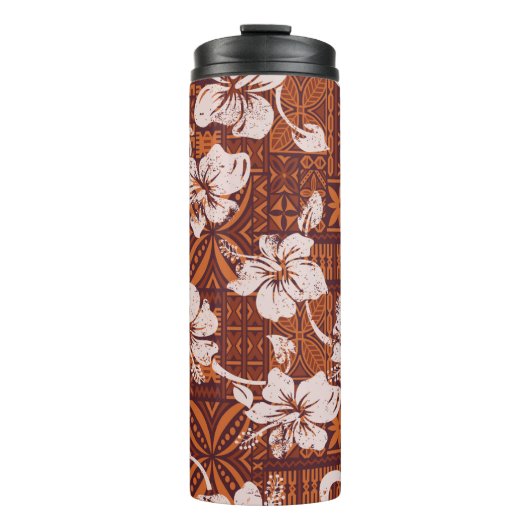 Vintager hawaiianischer Hibiskus-Blume Thermosbecher (Vorderseite)