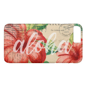 Vintager hawaiianischer Hibiskus Postkarte Case-Mate iPhone Hülle