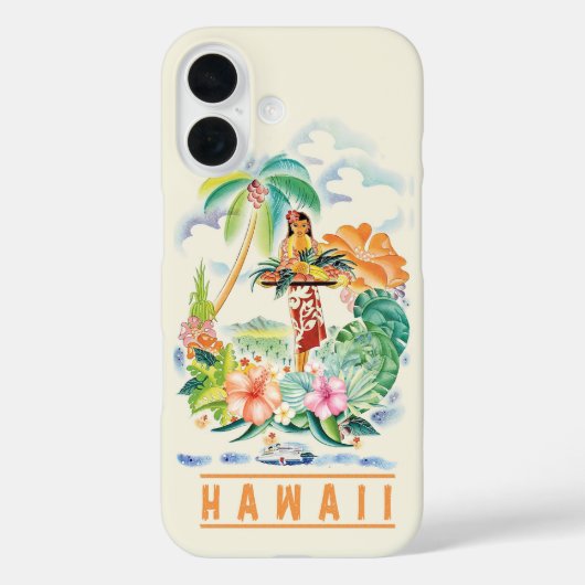 Vintager hawaiianischer Reiseposter Case-Mate iPhone Hülle (Rückseite)