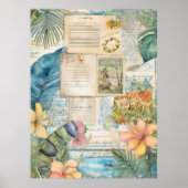Vintager Hawaiianischer Scrapbook Seite 4 Poster (Vorne)
